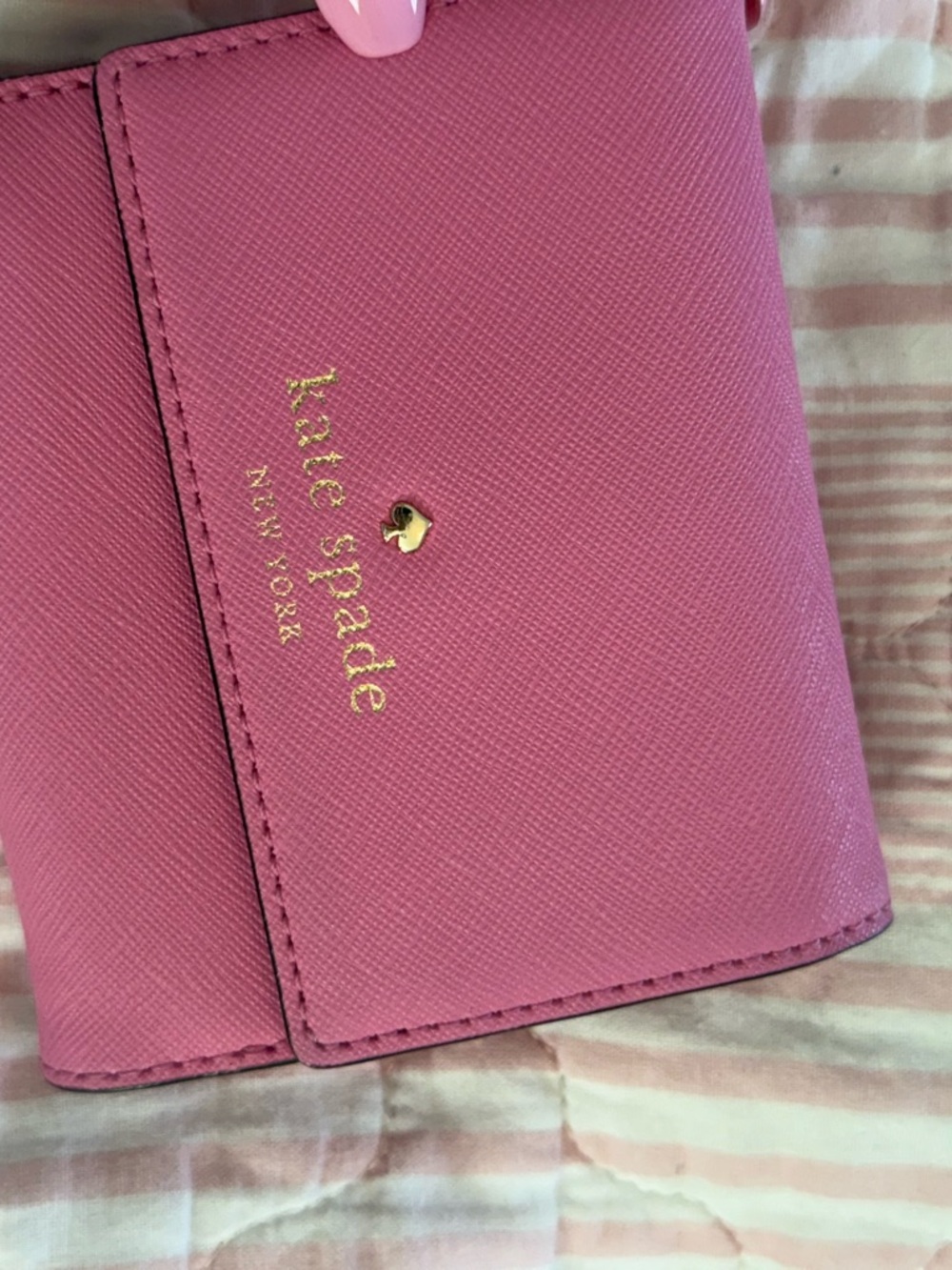 kate spade Pink Saffiano Leather Fold Wallet - Picture 8 of 8